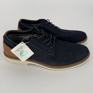Nunn Bush Comfort Gel‎ Memory Foam Mens Blue Casual Dress Lace up Shoes Size 10M
